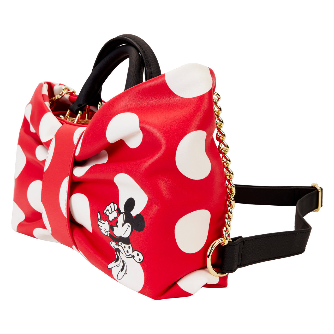 LOUNGEFLY MINNIE ROCKS THE DOTS BOW CROSSBODY BAG