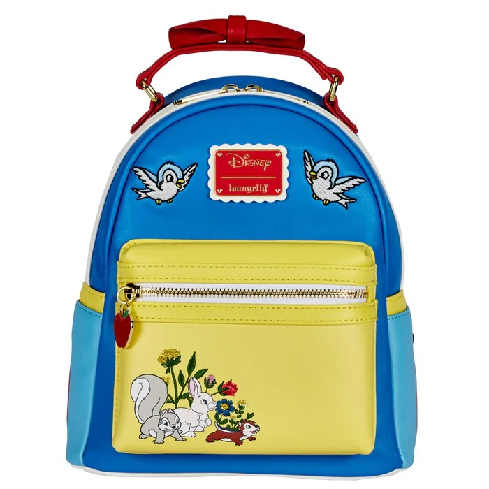 LOUNGEFLY SNOW WHITE COSPLAY BOW HANDLE BACKPACK