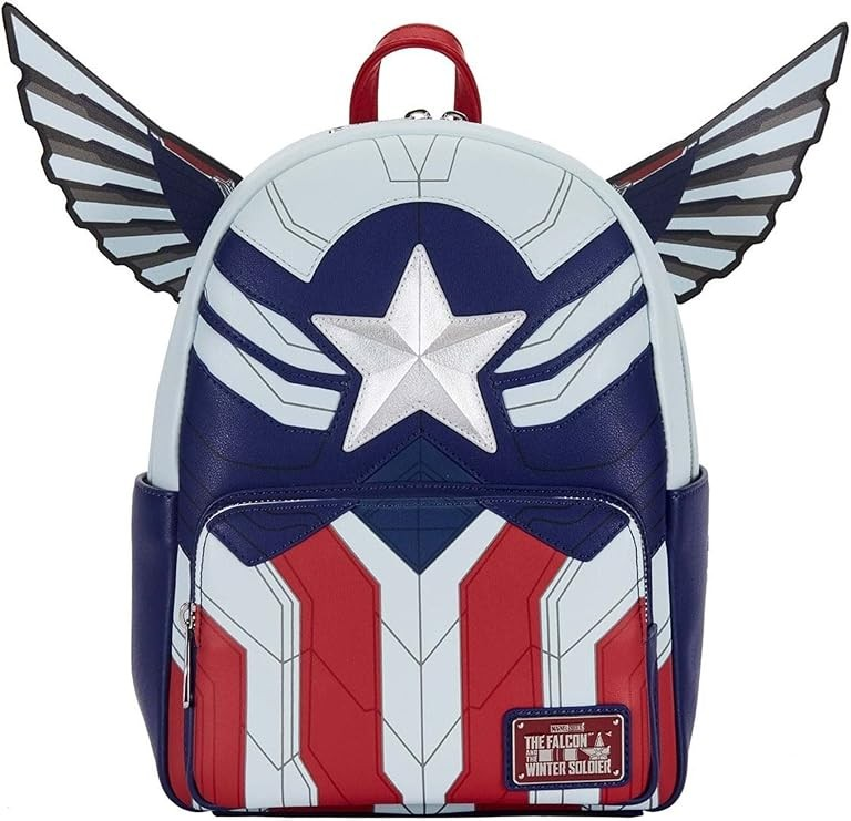 LOUNGEFLY MARVEL FALCON CAPTAIN AMERICA COSPLAY BACKPACK