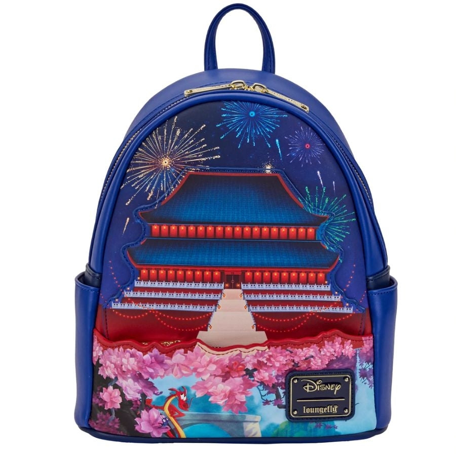 LOUNGEFLY MULAN CASTLE LIGHT UP MINI BACKPACK