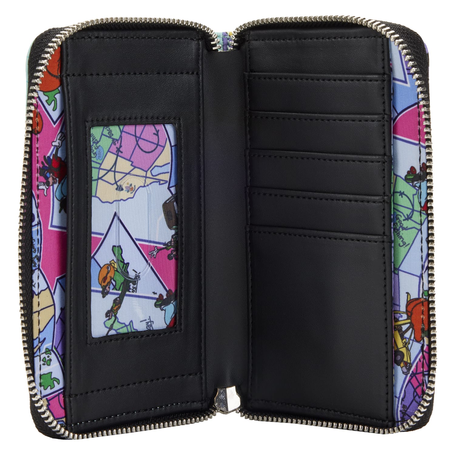 LOUNGEFLY A GOOFY MOVIE COLLAGE ZIP WALLET