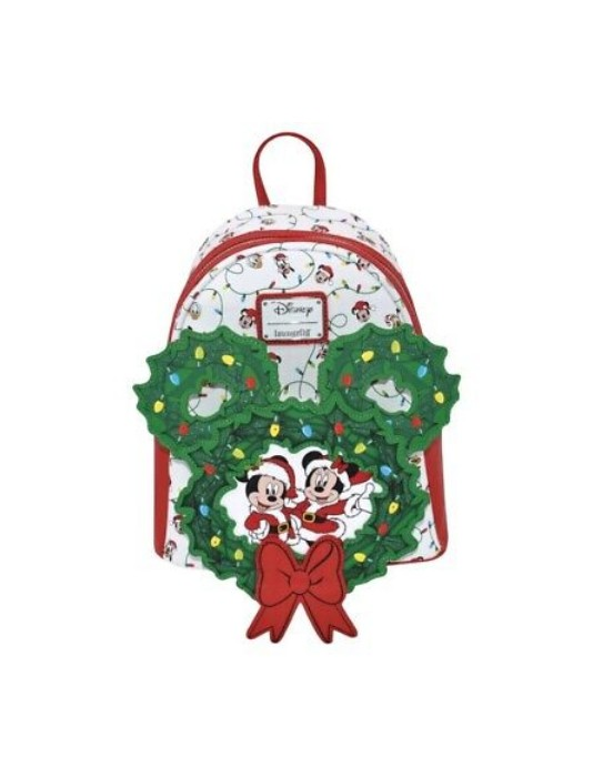 LOUNGEFLY MICKEY WREATH BACK PACK