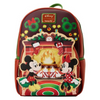 LOUNGEFLY DISNEY MICKEY MINNIE HOT COCOA FIREPLACE LIGHT UP BACKPACK