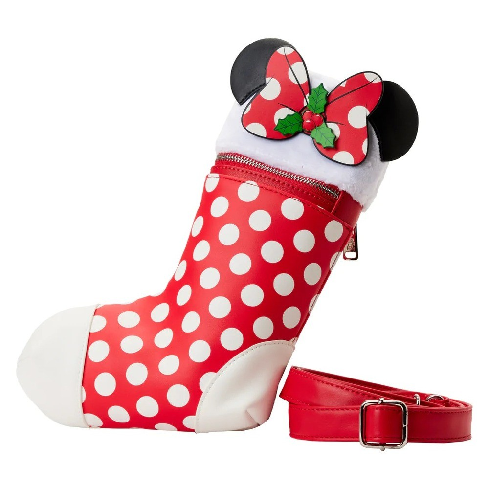 LOUNGEFLY DISNEY MINNIE COSPLAY STOCKING CROSSBODY BAG