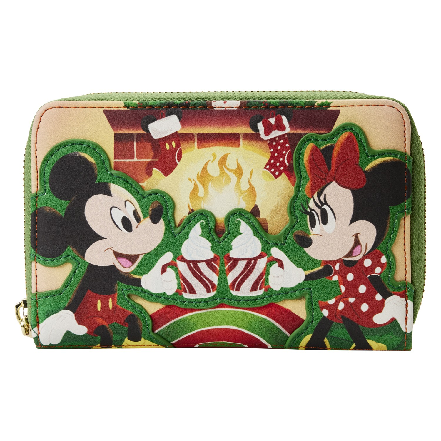 LOUNGEFLY MICKEY AND MINNIE FIREPLACE ZIP WALLET