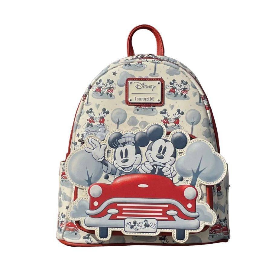 LOUNGEFLY MICKEY AND MINNIE CAR BACKPACK
