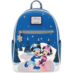 LOUNGEFLY CIRCLE OF HOPE MICKEY AND MINNIE WINTER SCENE BACKPACK