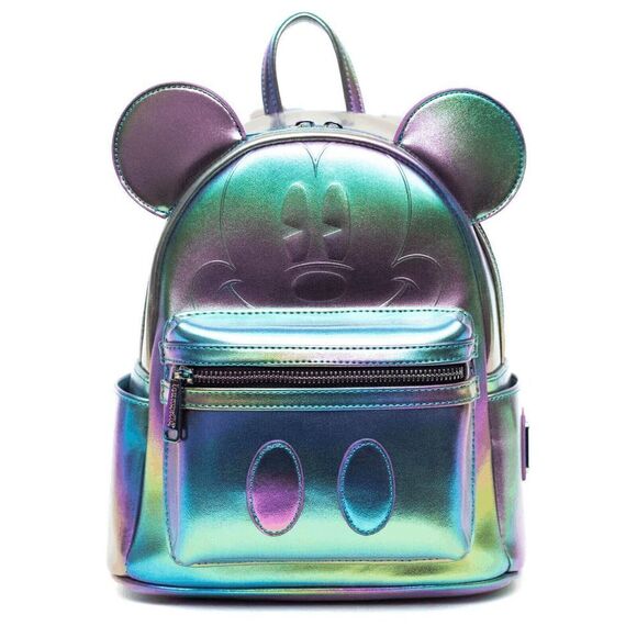 LOUNGEFLY MICKEY MOUSE RAINBOW OIL SLICK MINI BACKPACK