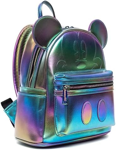 LOUNGEFLY MICKEY MOUSE RAINBOW OIL SLICK MINI BACKPACK