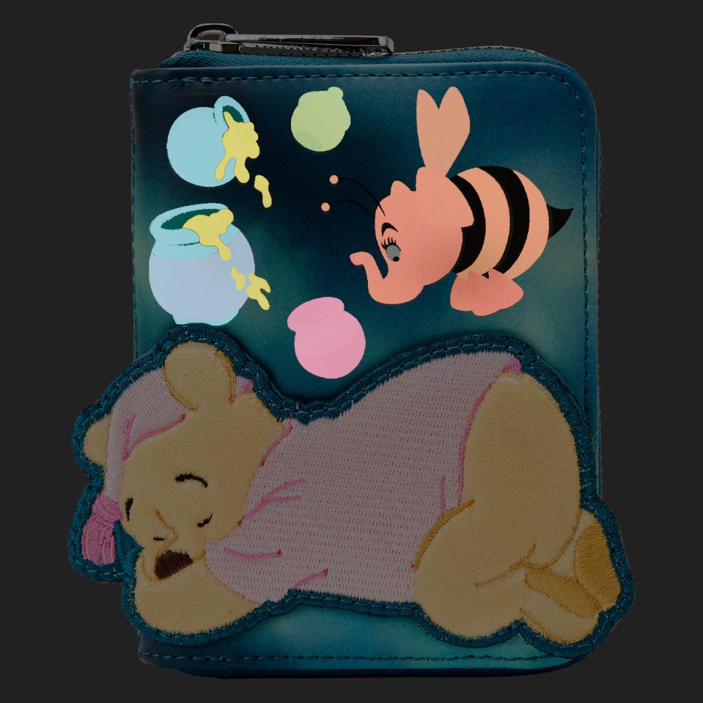 LOUNGEFLY WINNIE THE POOH HEFFA DREAMS GLOW IN THE DARK ZIP WALLET
