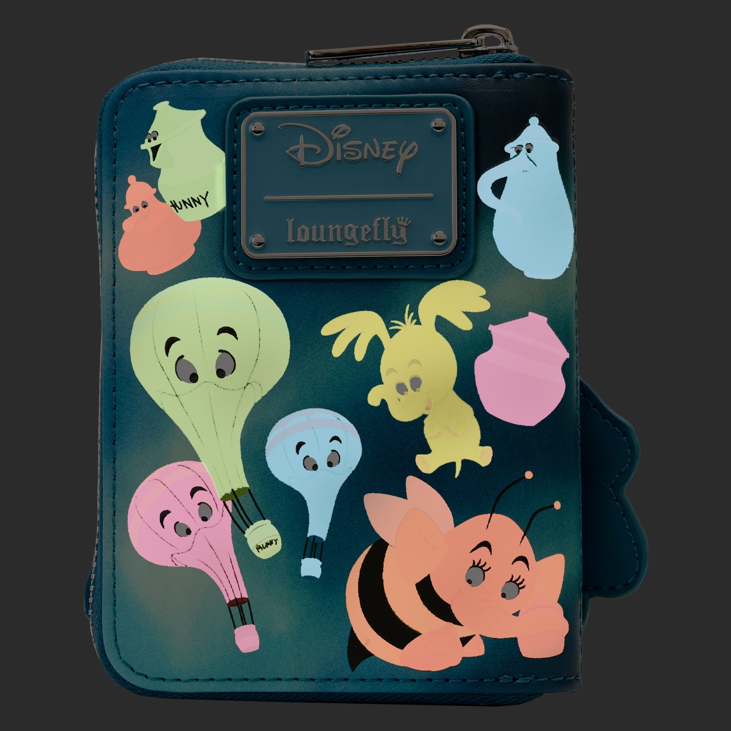 LOUNGEFLY WINNIE THE POOH HEFFA DREAMS GLOW IN THE DARK ZIP WALLET