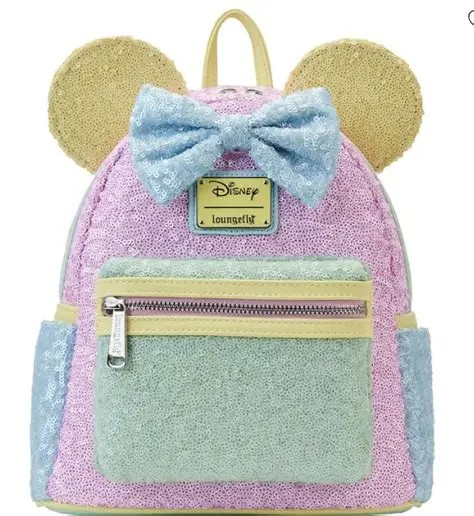 LOUNGEFLY MINNIE MOUSE PASTEL SEQUIN MINI BACKPACK