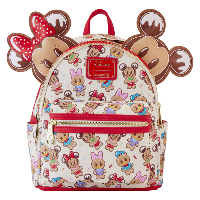 LOUGEFLY DISNEY MICKEY AND FRIENDS GINGERBREAD COOKIEV AOP EAR BACKPACK