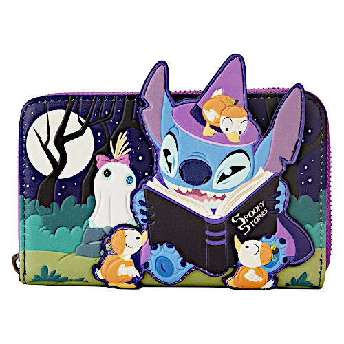 LOUNGEFLY STITCH TELLS SPOOKY STORIES ZIP WALLET