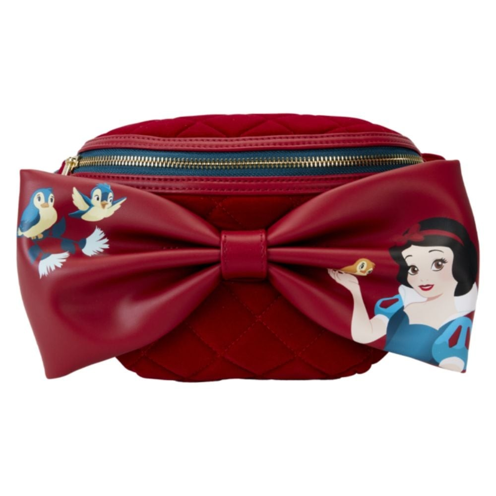 LOUNGEFLY DISNEY SNOW WHITE CLASSIC BOW VELVET BELT BAG