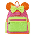LOUNGEFLY NEON SEQUIN MINNIE MOUSE MINI BACK PACK