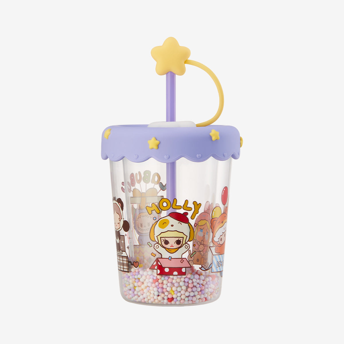 POPMART PAJAMA PARTY DOUBLE LAYERED SHAKING STRAW CUP