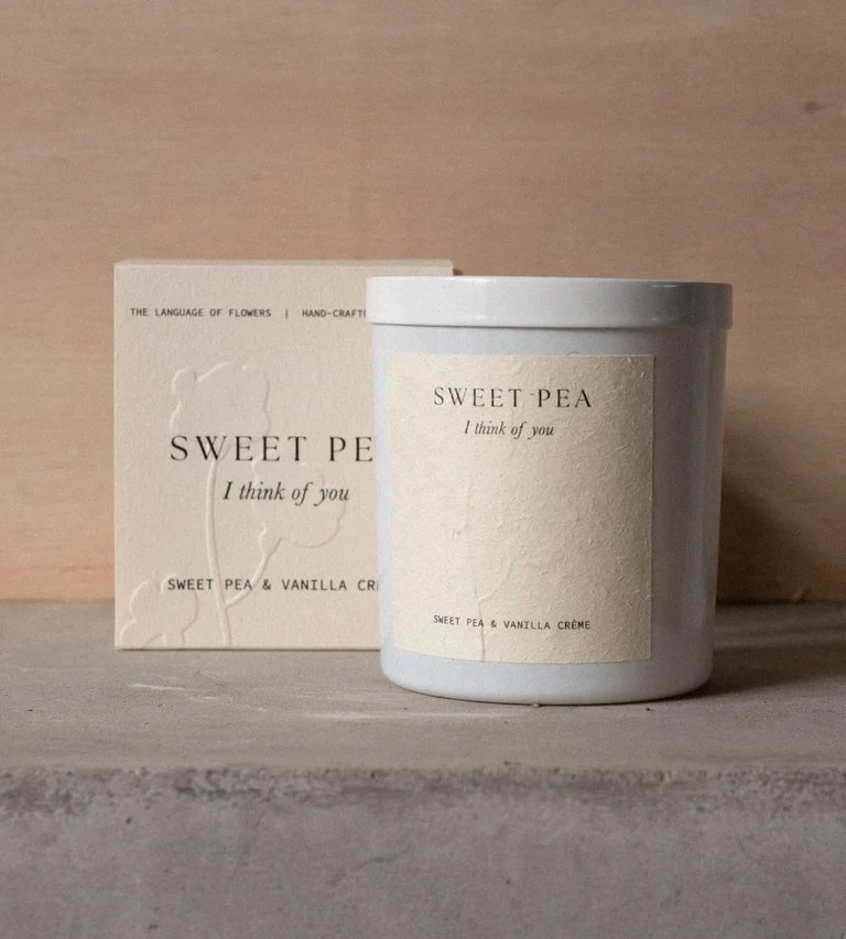 SWEET PEA I THINK OF YOU CANDLE SWEET PEA AND VANILLA CREME 400GM