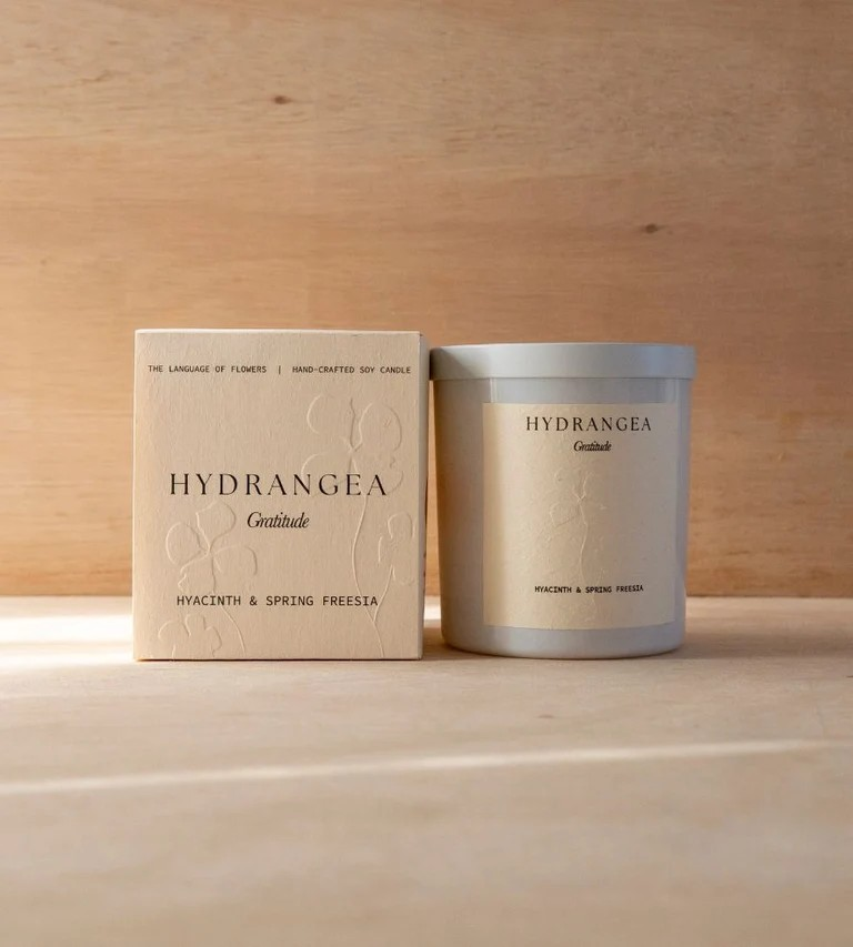 HYDRANGEA GRATITUDE CANDLE 400GM 