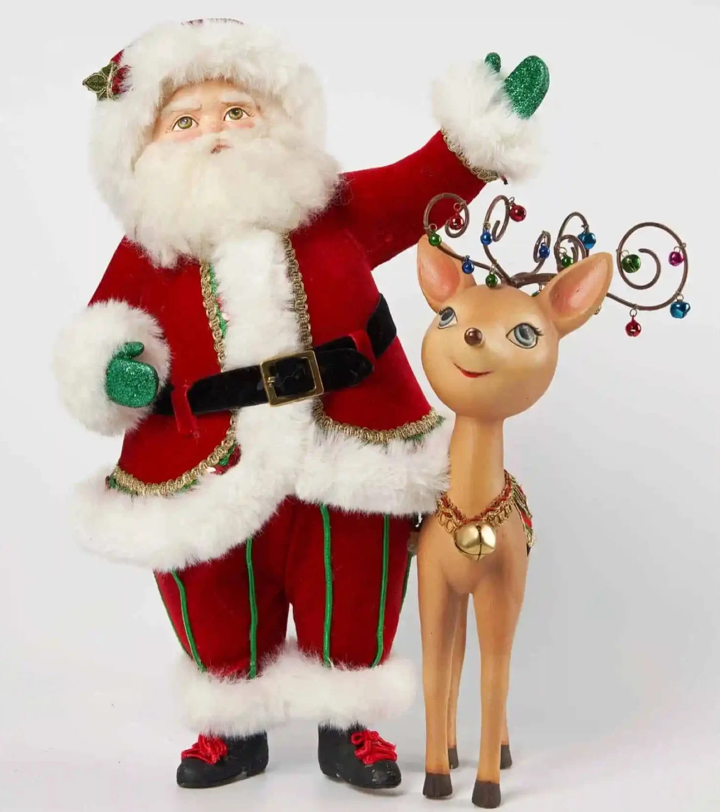 KATHERINE COLLECTION SANTA WITH REINDEER