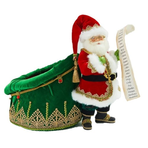 KATHERINE COLLECTION SANTA WITH TOY BAG AND LIST 
