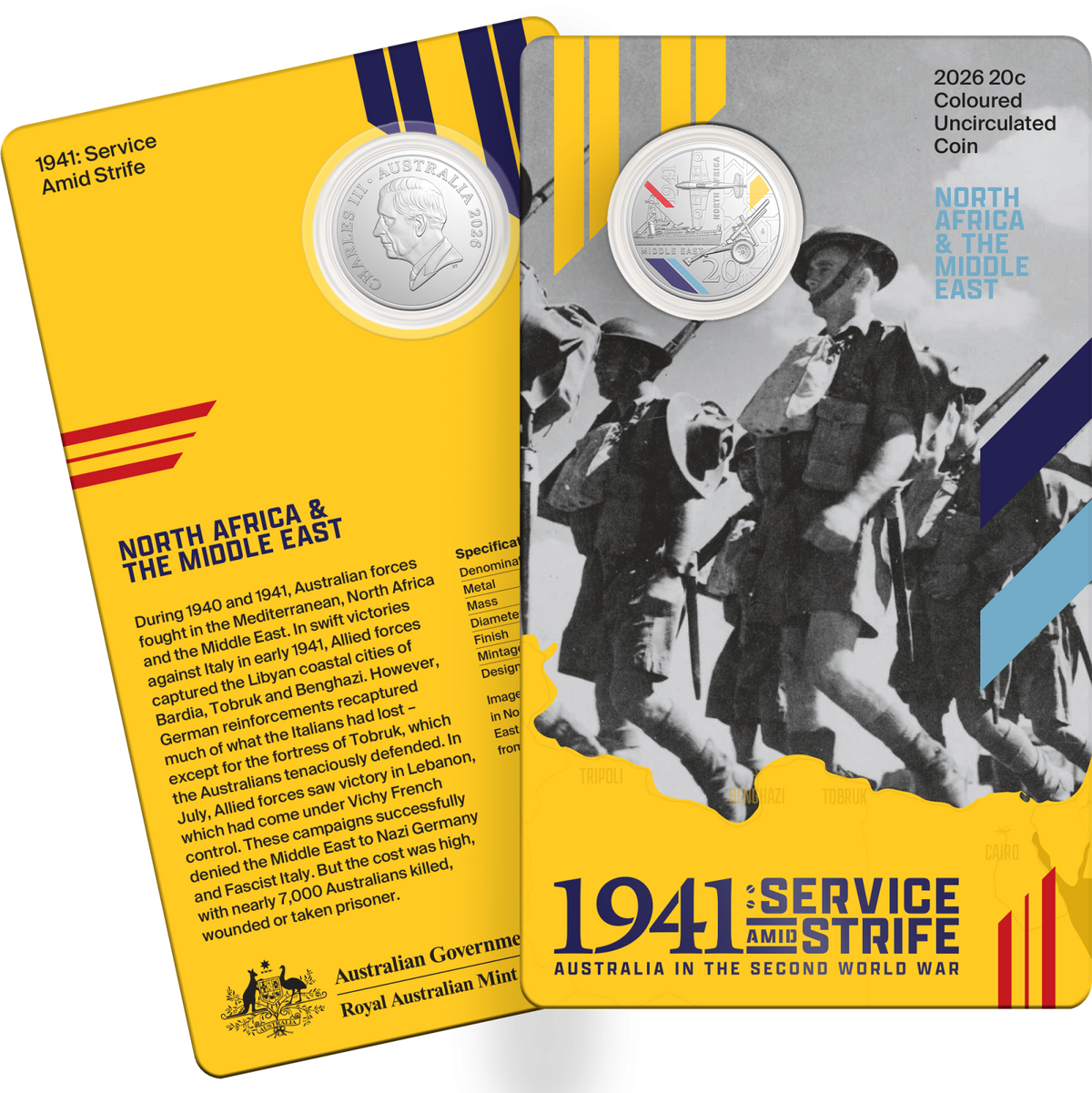 1941 SERVICE AMID STRIFE AUSTRALIA IN THE SECOND WORLD WAR COIN WOMENS SERVICES