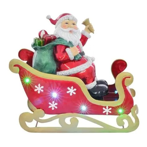 CHRISTMAS MOMENTS LUSTRE CHRISTMAS LED SLEIGH & SANTA 