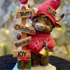 CHRISTMAS HIGHLAND COW WITH SIGN