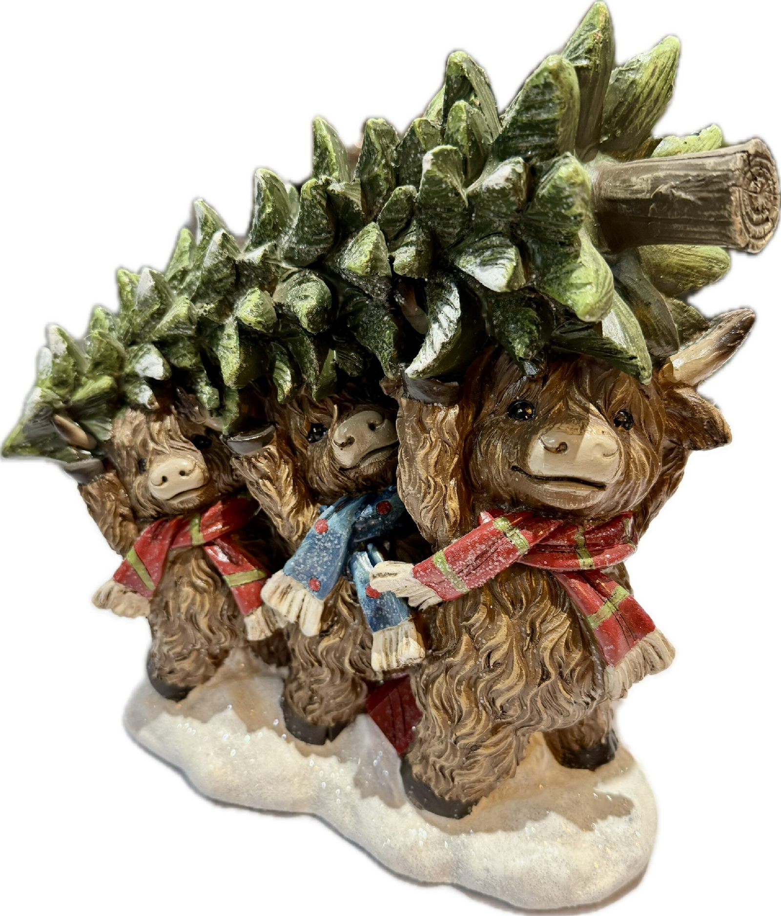 XMAS TREE HIGHLAND COW 