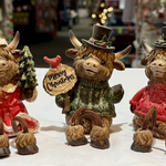 XMAS HIGHLAND COWS HANGING LEGS