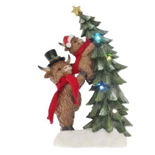 CHRISTMAS HIGHLAND COW TREE