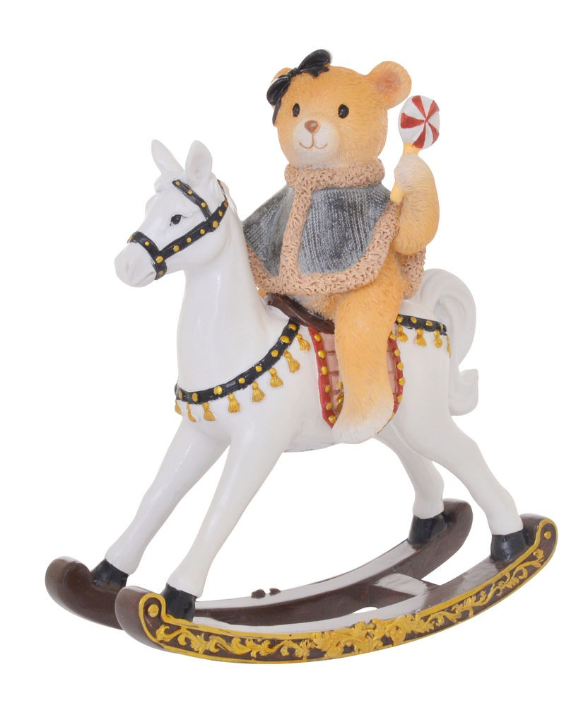 TEDDY ROCKING HORSE MEDIUM CHRISTMAS