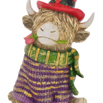 CHRISTMAS HIGHLAND COW WITH FLOWER