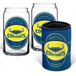 COWBOYS NRL GLASSES AND CAN COOLER SET