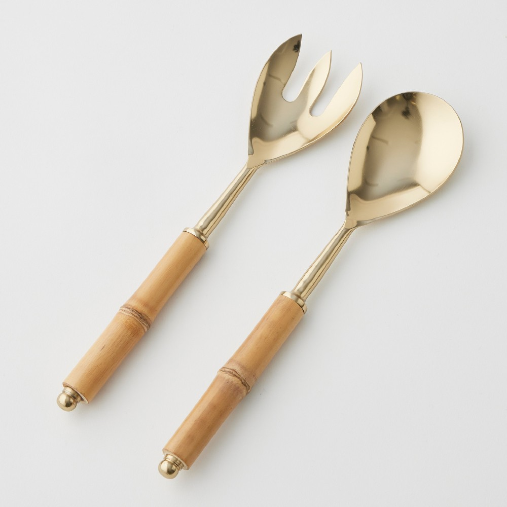 BAMBOO SALAD SERVER SET