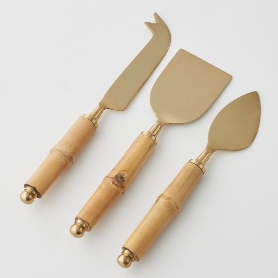 BAMBOO SET THREE CHEESE KNIVES