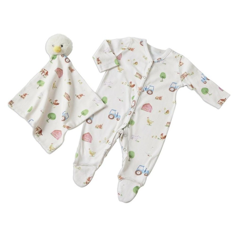 JIGGLE & GIGGLE BARNYARD ROMPER AND COMFORTER SET 