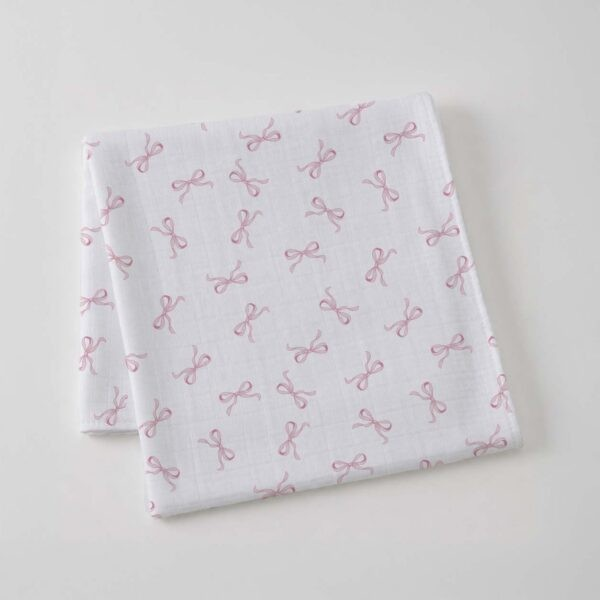 JIGGLE AND GIGGLE PINK BOW MUSLIN WRAP 