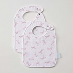 JIGGLE AND GIGGLE PINK BOW MUSLIN BIB SET 2