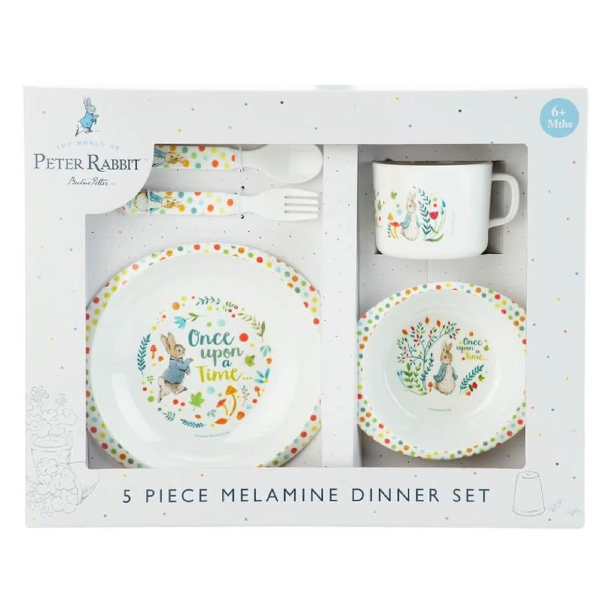 PETER RABBIT 5 PIECE MELAMINE DINNER SET