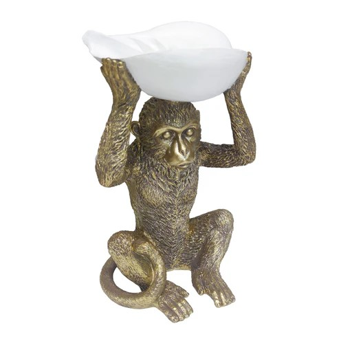 GOLD MONKEY WITH SHELL ON HEAD
