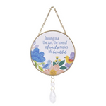 FAMILY GLASS SUNCATCHER WITH LIGHT CATCHING BEADS