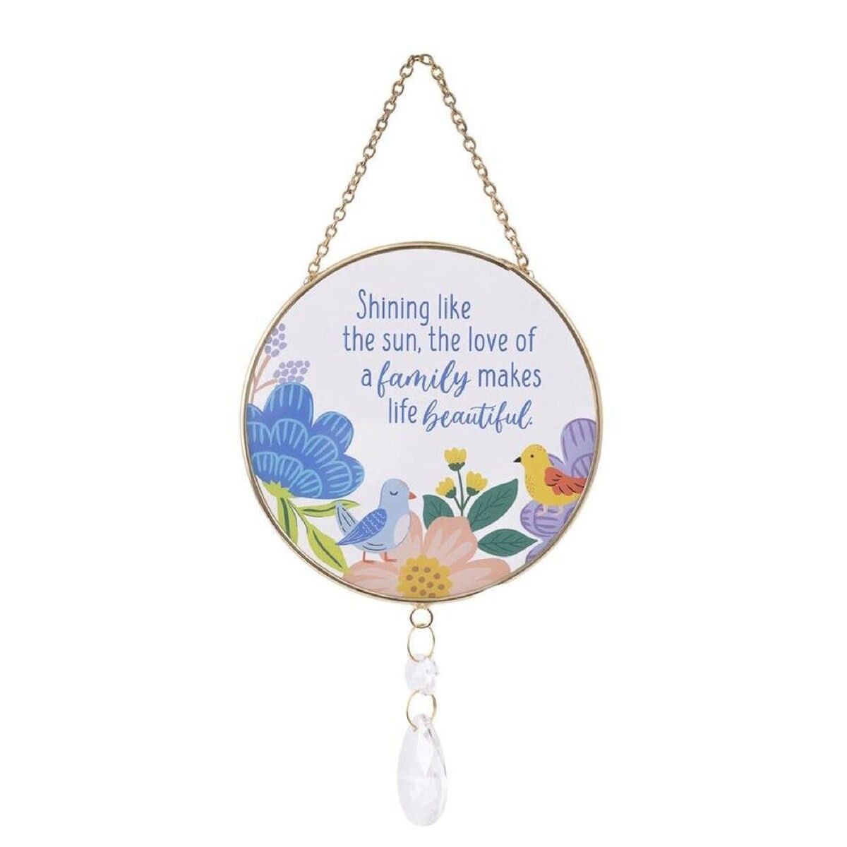 FAMILY GLASS SUNCATCHER WITH LIGHT CATCHING BEADS