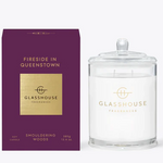 GLASSHOUSE FIRESIDE IN QUEENSTOWN SMOULDERING WOODS CANDLE
