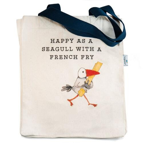 TWIGSEEDS HAPPY AS A SEAGULL WITH A FRENCH FRY TOTE BAG