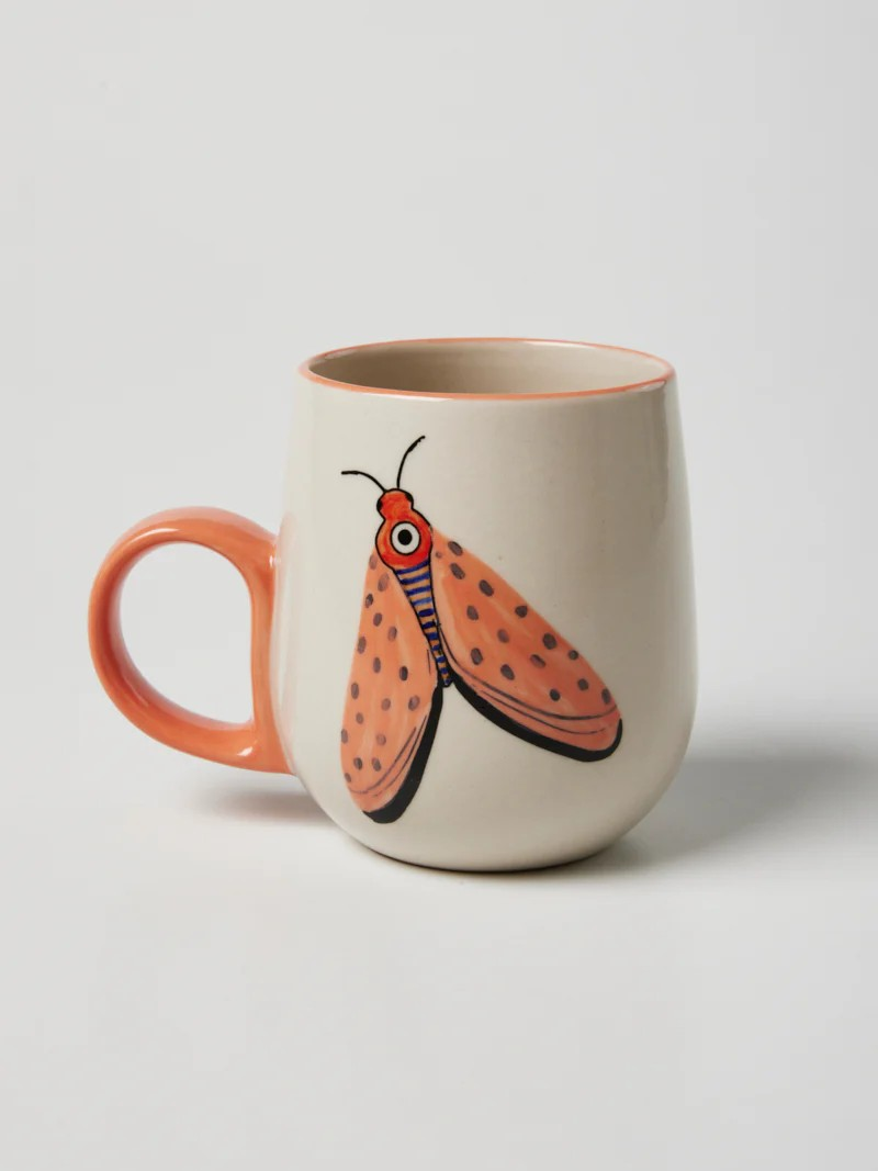 JONES AND CO PINK MOTH MUG 