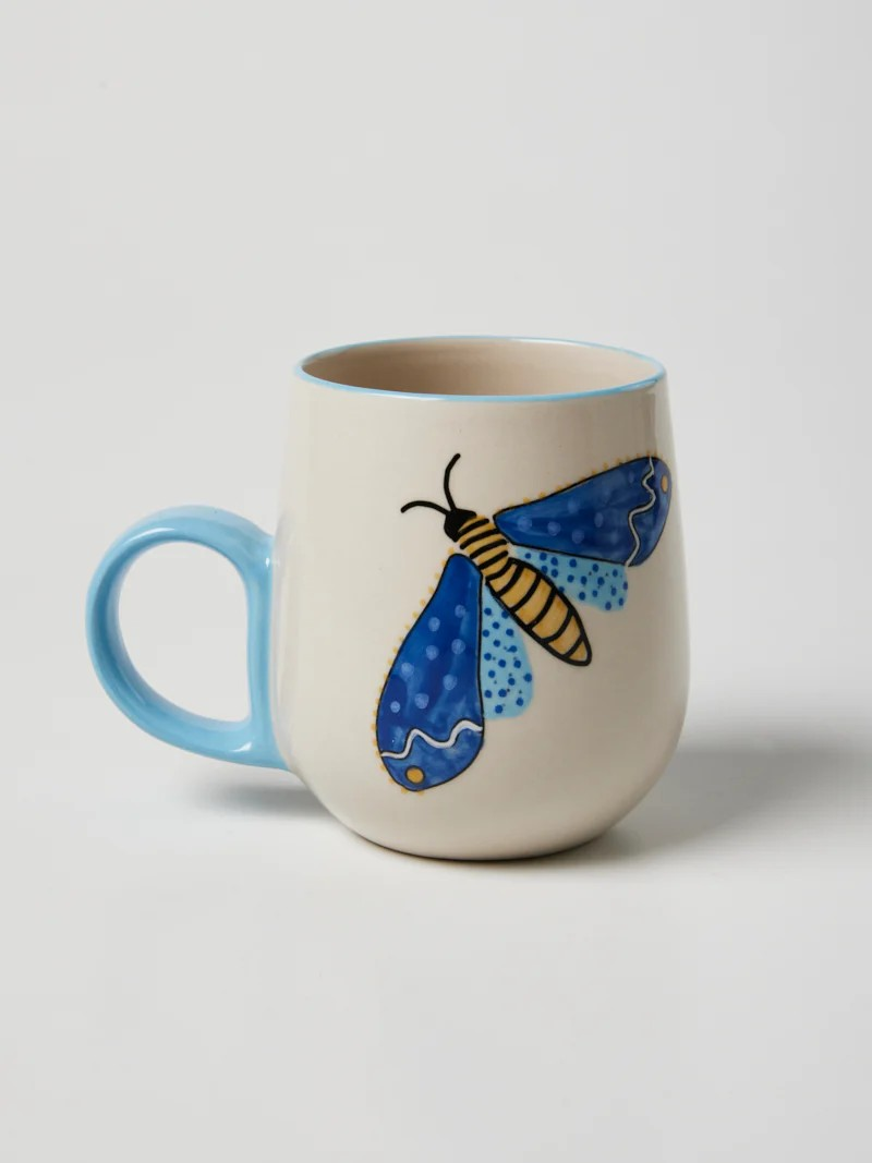 JONES AND CO SKY BLUE MOTH MUG