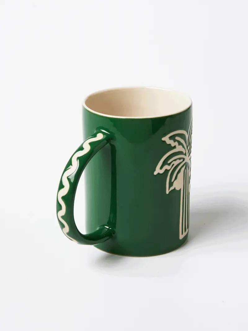 JONES AND CO MUG PALM SUNROOM GREEN 