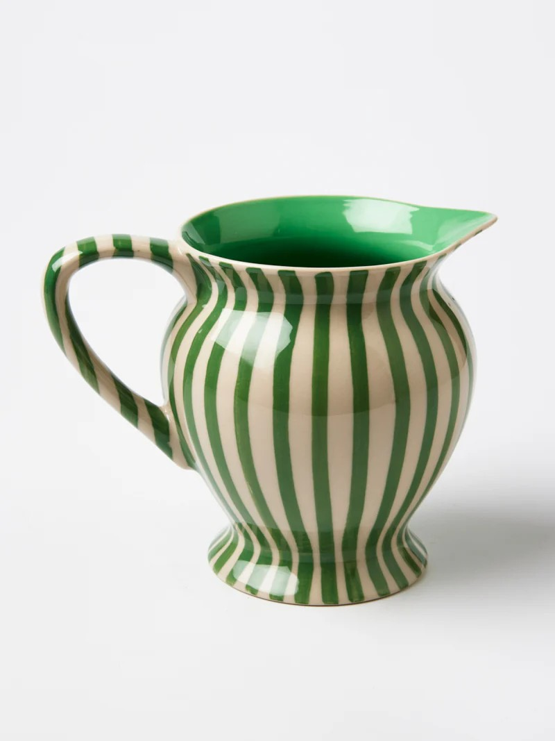 JONES AND CO GREEN STRIPE JUG