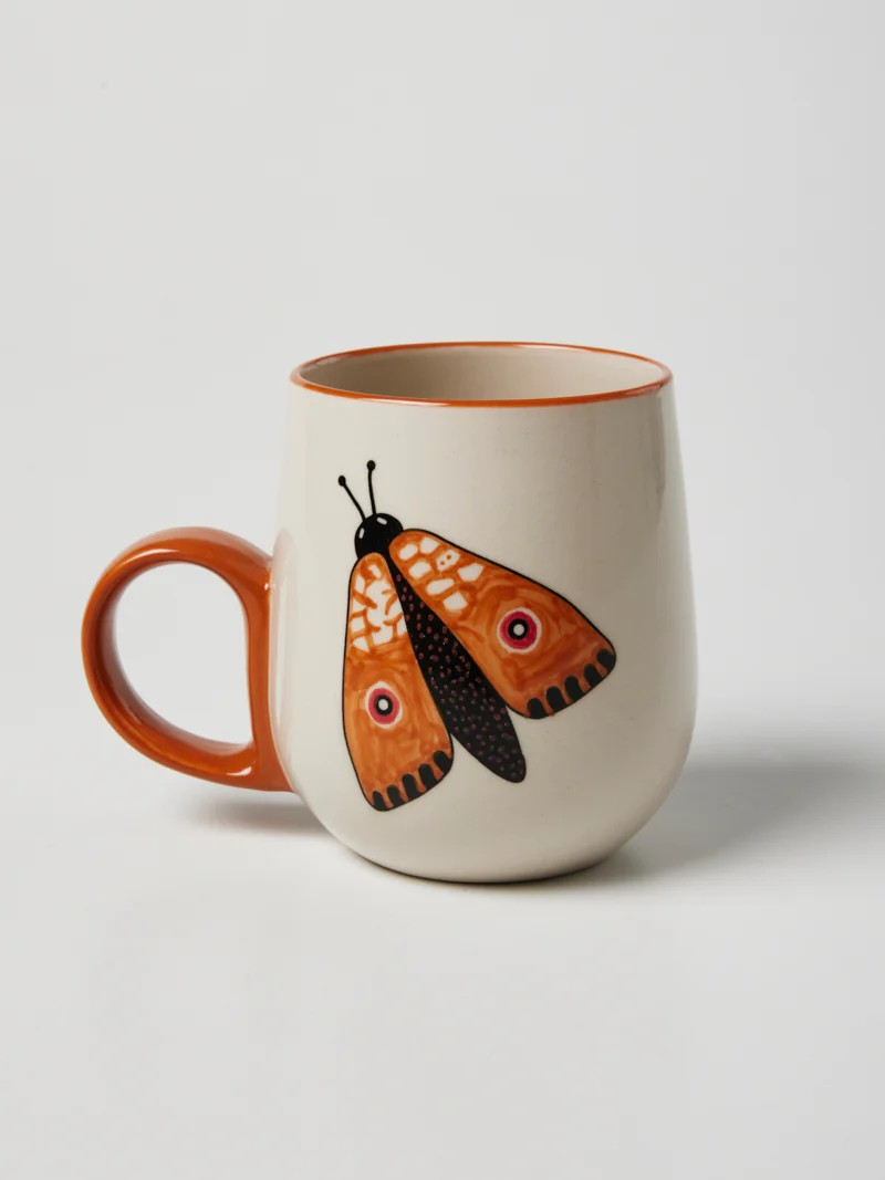 JONES AND CO PARTY MOTH ORANGE MUG
